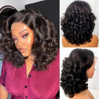 12A Raw Donor Human Hair Wigs 13x4 HD Lace Frontal 250% Density Unprocessed Vietnamese Double Drown Bouncy Wave Lace Frontal Wig