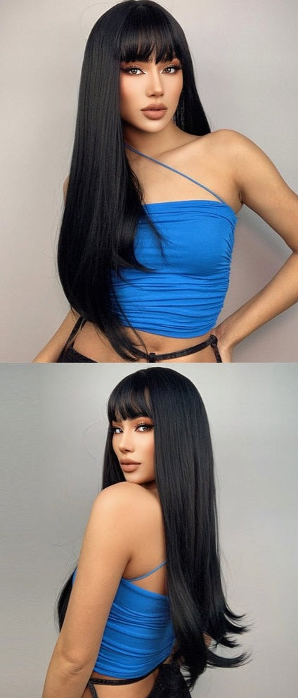 Perruque Longue Et Droite De Cheveux Blonds Mélangés - rachelhair