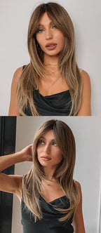 Perruque Longue Et Droite De Cheveux Blonds Mélangés - rachelhair