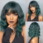Perruques de cheveux synthétiques Bob court avec frange pour femmes - rachelhair