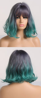 Perruques de cheveux synthétiques Bob court avec frange pour femmes - rachelhair