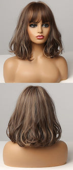 Perruques de cheveux synthétiques Bob court avec frange pour femmes - rachelhair