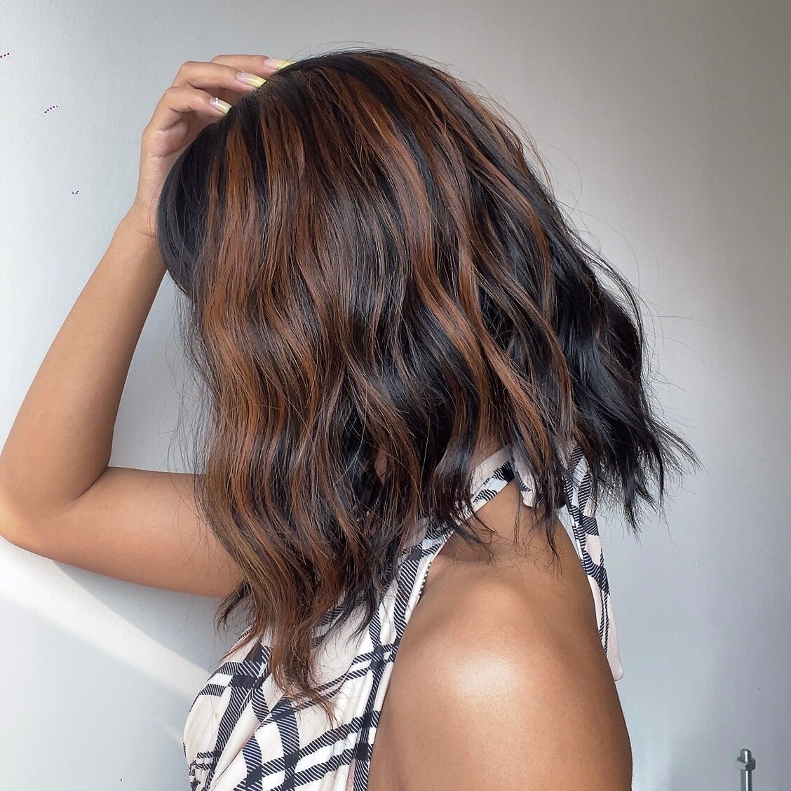 Perruques de cheveux synthétiques Bob court avec frange pour femmes - rachelhair