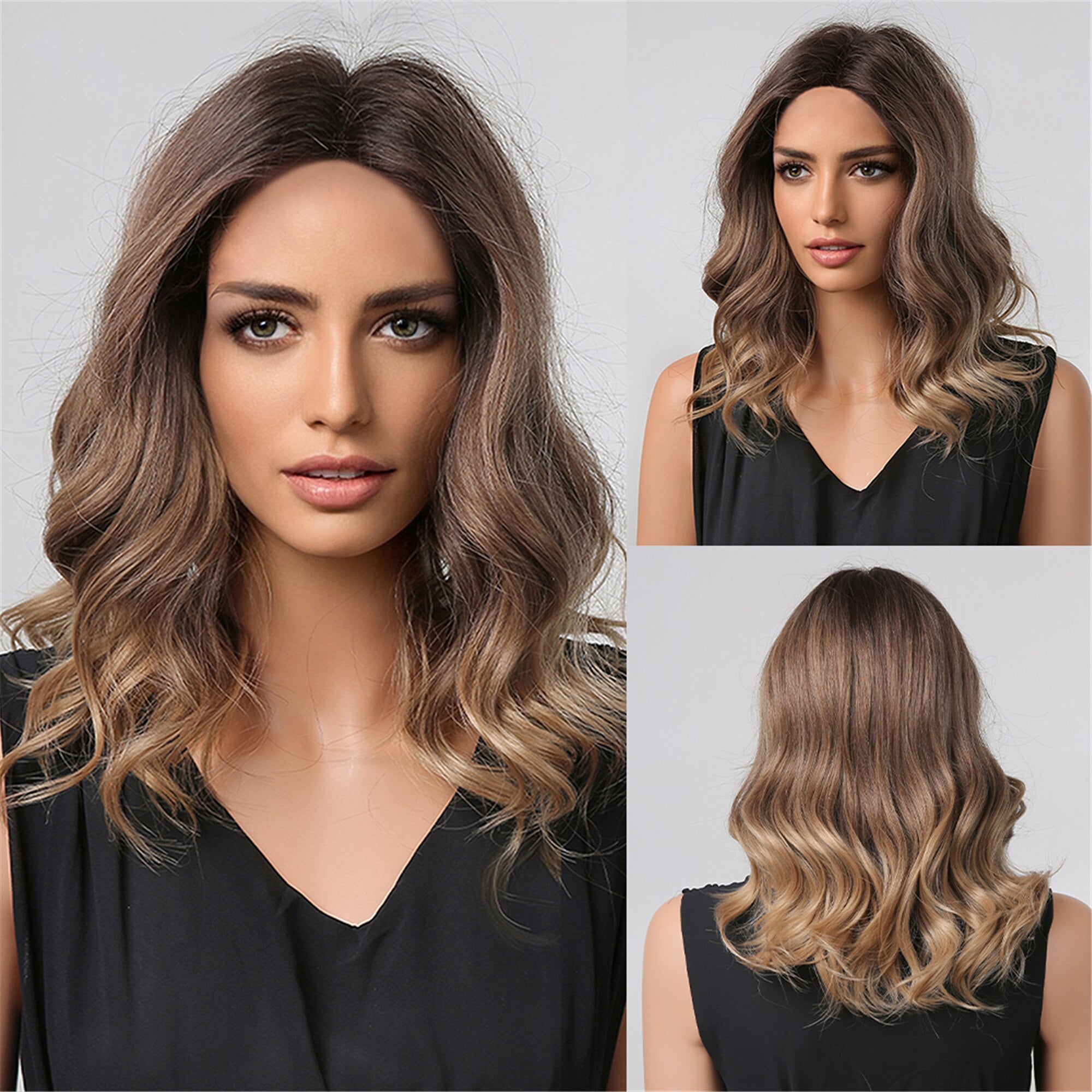 Perruques de cheveux synthétiques Bob court avec frange pour femmes - rachelhair