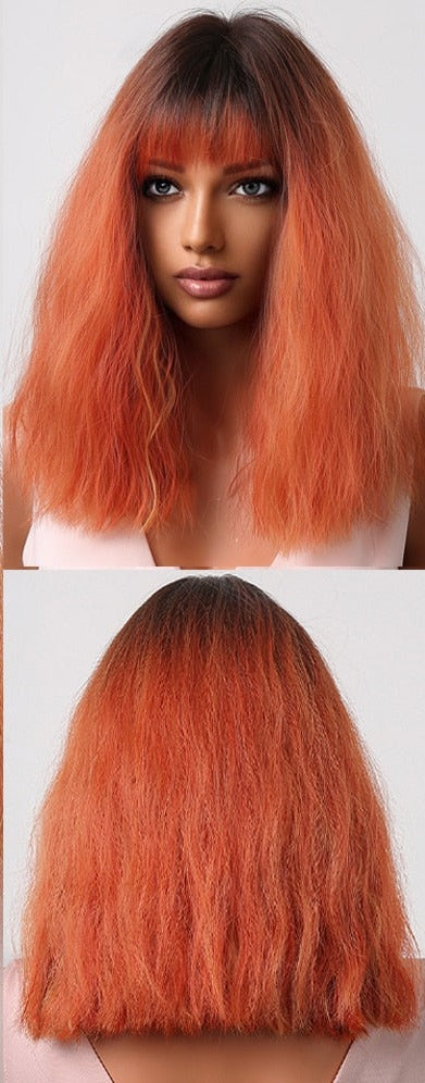 Perruques de cheveux synthétiques Bob court avec frange pour femmes - rachelhair