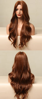 Perruque Résistante À La Chaleur Naturelle De Vague De Partie Moyenne Pour Les Femmes - rachelhair