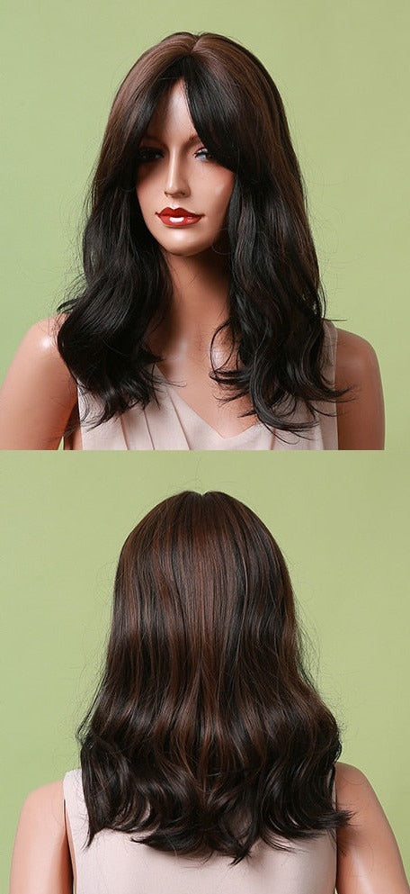Perruques De Cheveux Quotidiens Bob Naturels À Vague D'eau Moyenne - rachelhair