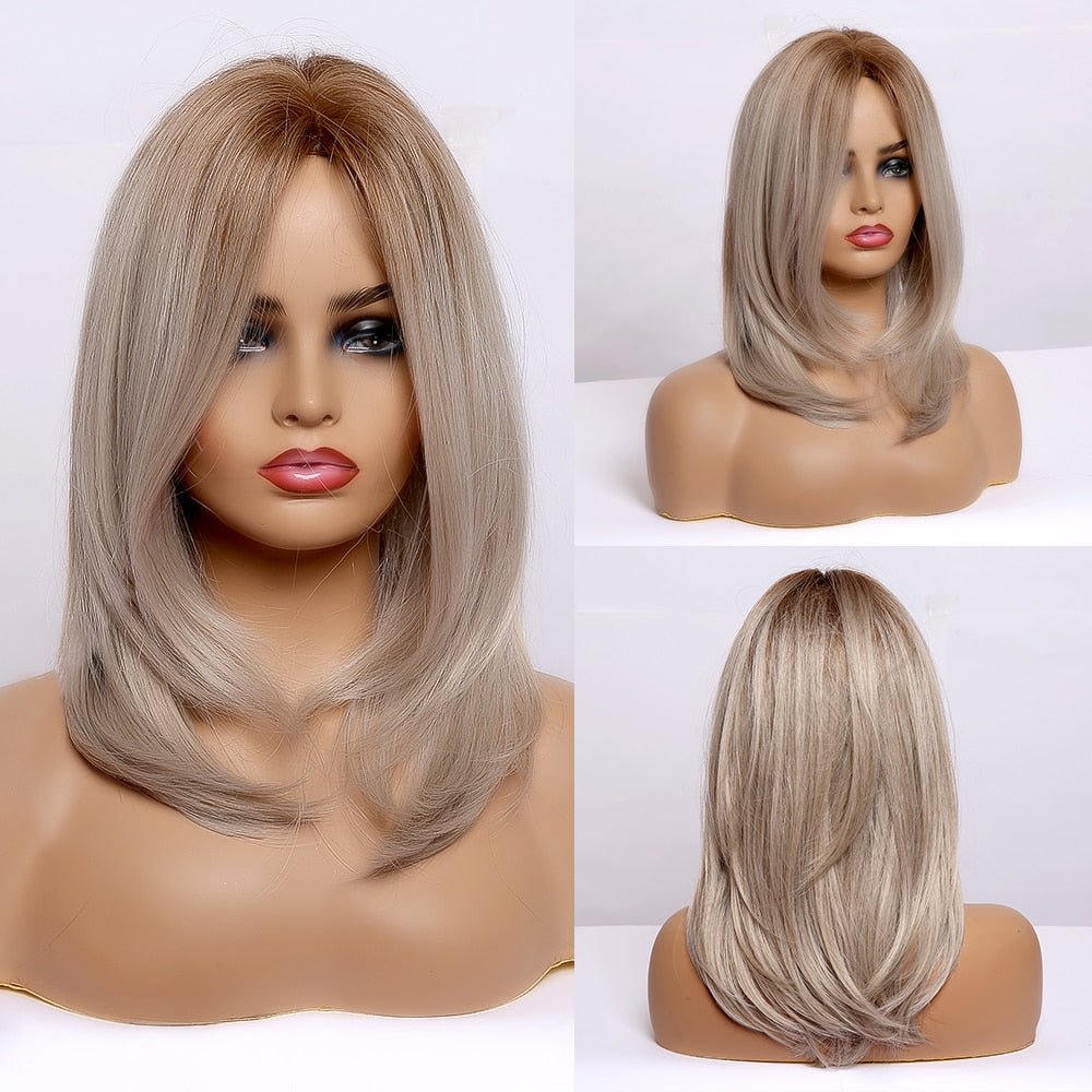 Perruques Synthétiques Ondulées Moyennes Avec Frange Pour Femme - rachelhair