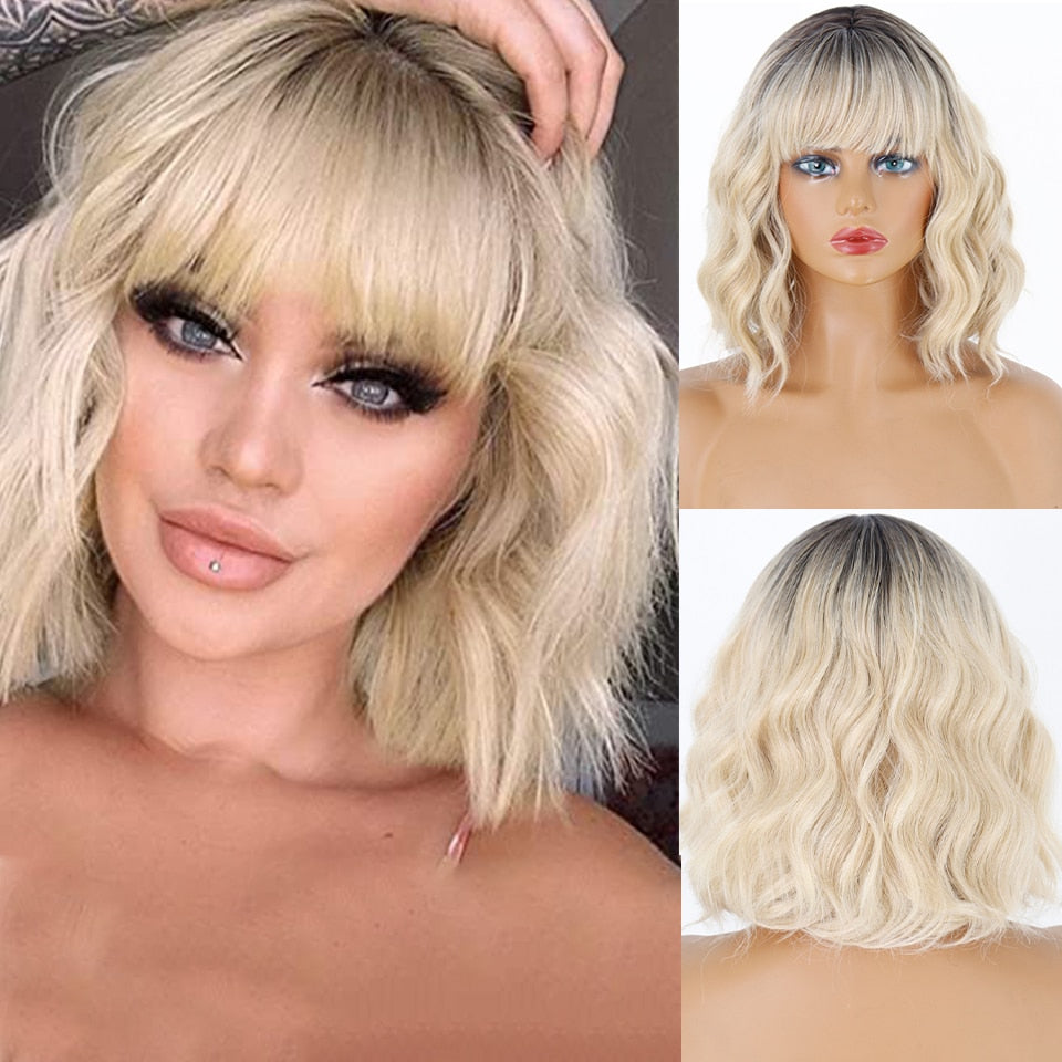 Perruque Synthétique Courte Ambre Bouclée - rachelhair