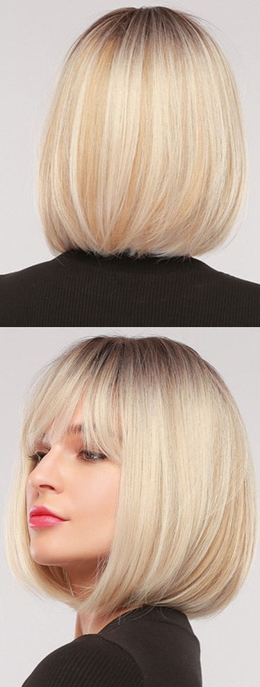 Cheveux Synthétiques Naturels Courts Et Droits Pour Femmes - rachelhair