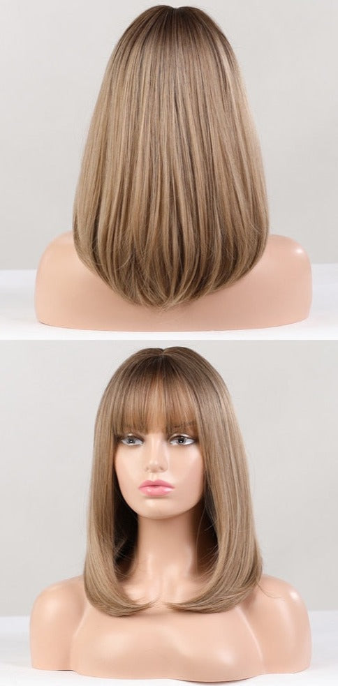 Cheveux Synthétiques Naturels Courts Et Droits Pour Femmes - rachelhair