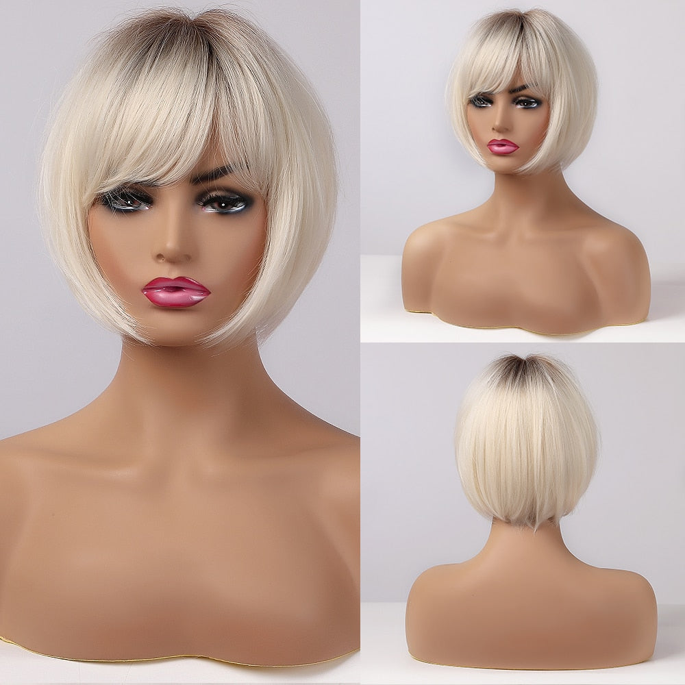 Perruque Synthétique Cheveux Raides Courts pour Femme - rachelhair