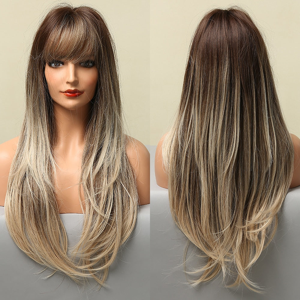 Perruques Synthétiques Longues Droites Pour Femmes - rachelhair