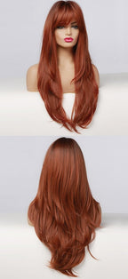 Perruque Synthétique Longue Couche Brune - rachelhair