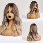 Perruques Synthétiques Ondulées Moyennes Avec Frange Pour Femme - rachelhair