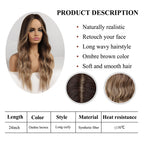 Perruque Résistante À La Chaleur Naturelle De Vague De Partie Moyenne Pour Les Femmes - rachelhair