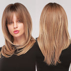 Perruques Synthétiques Ondulées Moyennes Avec Frange Pour Femme - rachelhair