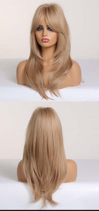 Perruque Synthétique Longue Couche Brune - rachelhair