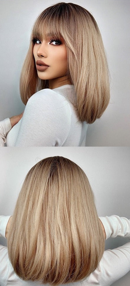Cheveux Synthétiques Naturels Courts Et Droits Pour Femmes - rachelhair