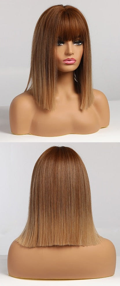 Cheveux Synthétiques Naturels Courts Et Droits Pour Femmes - rachelhair