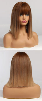 Cheveux Synthétiques Naturels Courts Et Droits Pour Femmes - rachelhair