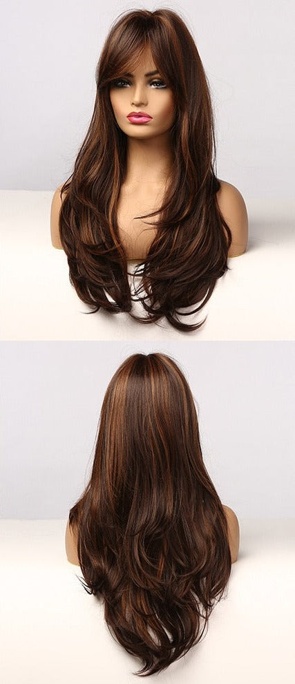 Perruque Synthétique Longue Ondulée Pour Femme - rachelhair