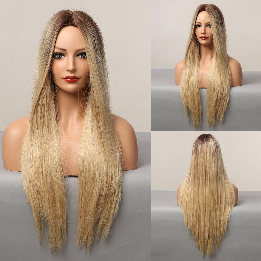 Perruques Synthétiques Longues Droites Pour Femmes - rachelhair