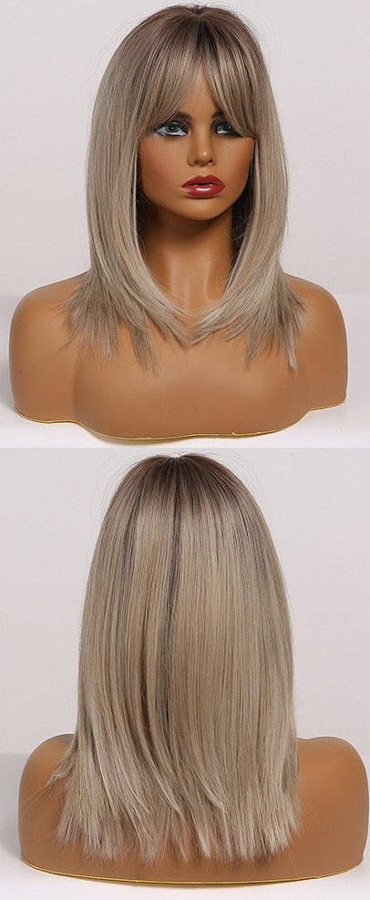 Cheveux Synthétiques Naturels Courts Et Droits Pour Femmes - rachelhair
