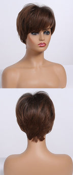 Perruques Synthétiques Courtes Pixie Cut avec Frange - rachelhair