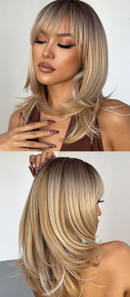 Cheveux Synthétiques Naturels Courts Et Droits Pour Femmes - rachelhair