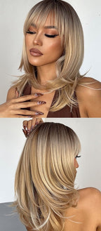 Cheveux Synthétiques Naturels Courts Et Droits Pour Femmes - rachelhair