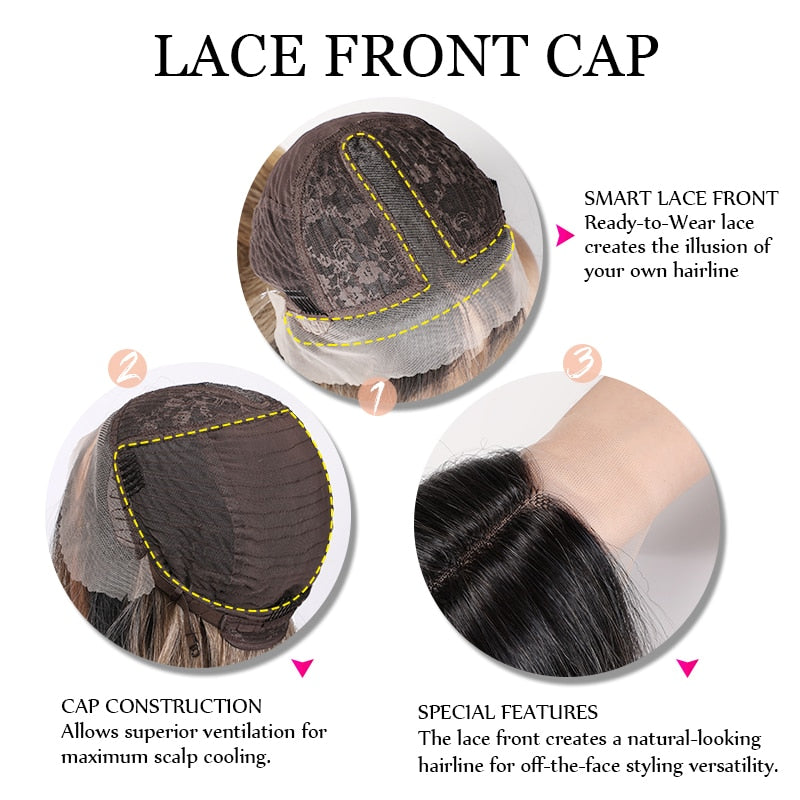Perruques Lace Front Synthétiques Ombre pour Femme - rachelhair