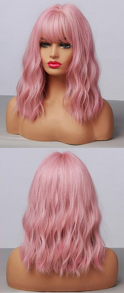 Perruques De Cheveux Quotidiens Bob Naturels À Vague D'eau Moyenne - rachelhair