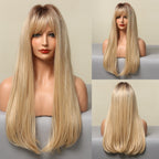 Perruque Synthétique Longue Couche Brune - rachelhair