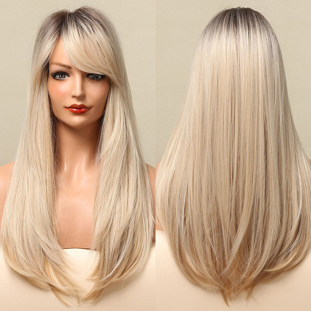 Perruques Synthétiques Longues Droites Pour Femmes - rachelhair