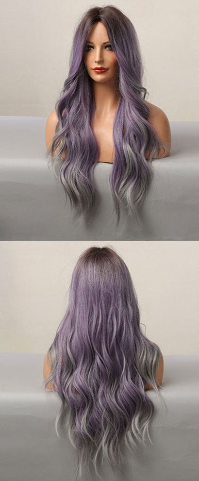 Perruque Résistante À La Chaleur Naturelle De Vague De Partie Moyenne Pour Les Femmes - rachelhair