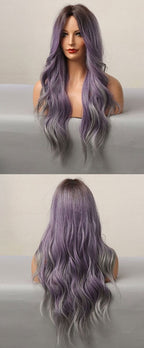 Perruque Résistante À La Chaleur Naturelle De Vague De Partie Moyenne Pour Les Femmes - rachelhair