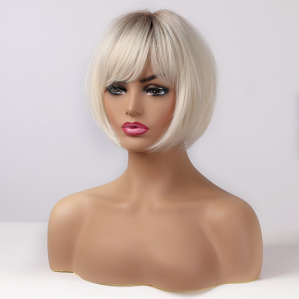 Perruque Synthétique Cheveux Raides Courts pour Femme - rachelhair