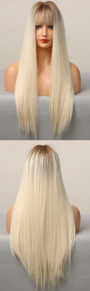 Perruque Synthétique Longue Couche Brune - rachelhair