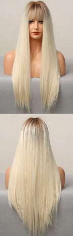 Perruque Synthétique Longue Couche Brune - rachelhair