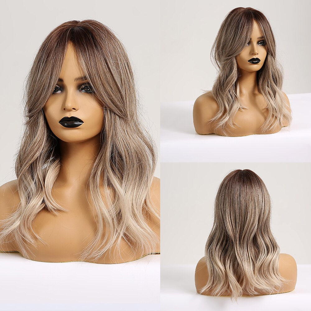 Perruques Ondulées Naturelles De Longueur Moyenne Pour Femmes - rachelhair
