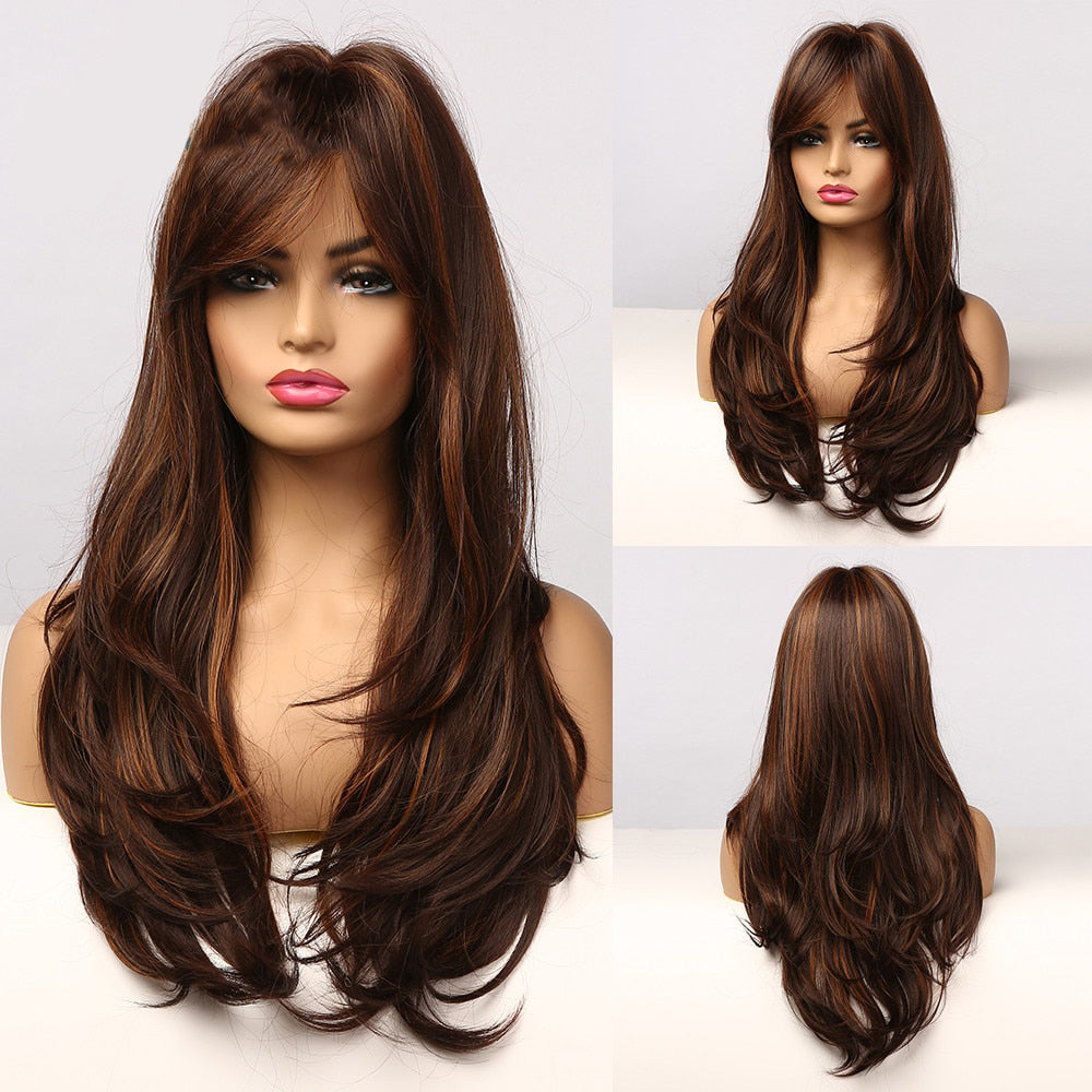 Perruque Synthétique Longue Ondulée Pour Femme - rachelhair