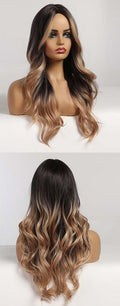Perruque Résistante À La Chaleur Naturelle De Vague De Partie Moyenne Pour Les Femmes - rachelhair