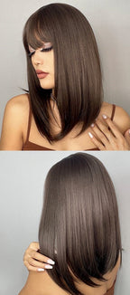 Cheveux Synthétiques Naturels Courts Et Droits Pour Femmes - rachelhair