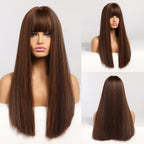Perruques Synthétiques Longues Droites Pour Femmes - rachelhair