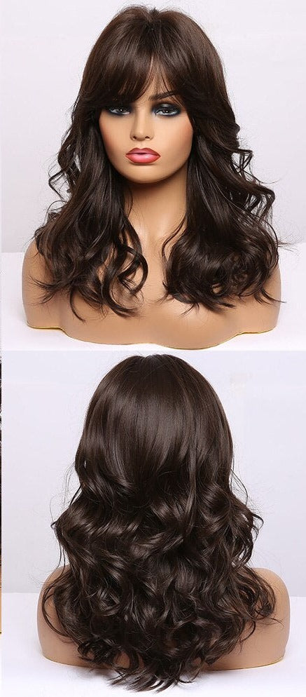 Perruques De Cheveux Quotidiens Bob Naturels À Vague D'eau Moyenne - rachelhair