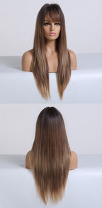Perruque Synthétique Longue Couche Brune - rachelhair