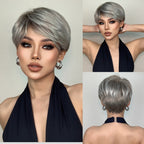 Perruques Synthétiques Courtes Pixie Cut avec Frange - rachelhair
