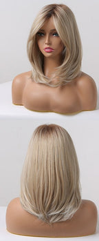 Perruque De Cheveux Blonds Raides Avec Des Mèches Courtes - rachelhair