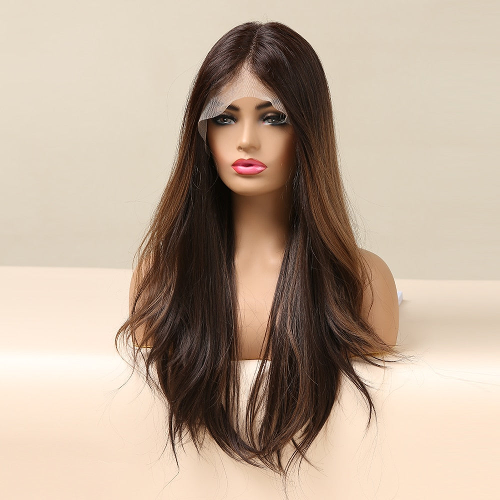 Perruques Lace Front Synthétiques Ombre pour Femme - rachelhair